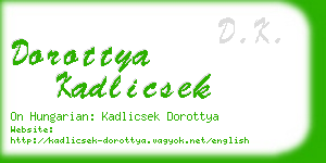 dorottya kadlicsek business card